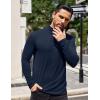 COOFANDY Mens Mock Turtleneck T-Shirts Long Sleeve Solid Color Tees Shirts Basic Casual Slim Fit Pullover T Shirts(Dark Blue)
