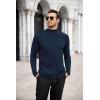 COOFANDY Mens Mock Turtleneck T-Shirts Long Sleeve Solid Color Tees Shirts Basic Casual Slim Fit Pullover T Shirts(Dark Blue)