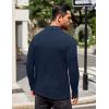 COOFANDY Mens Mock Turtleneck T-Shirts Long Sleeve Solid Color Tees Shirts Basic Casual Slim Fit Pullover T Shirts(Dark Blue)