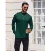 COOFANDY Mens Mock Turtleneck T-Shirts Long Sleeve Solid Color Tees Shirts Basic Casual Slim Fit Pullover T Shirts(Dark Green)
