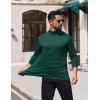 COOFANDY Mens Mock Turtleneck T-Shirts Long Sleeve Solid Color Tees Shirts Basic Casual Slim Fit Pullover T Shirts(Dark Green)