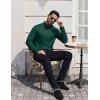 COOFANDY Mens Mock Turtleneck T-Shirts Long Sleeve Solid Color Tees Shirts Basic Casual Slim Fit Pullover T Shirts(Dark Green)