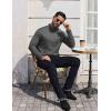 COOFANDY Mens Mock Turtleneck T-Shirts Long Sleeve Solid Color Tees Shirts Basic Casual Slim Fit Pullover T Shirts(Dark Grey)