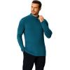 COOFANDY Mens Mock Turtleneck T-Shirts Long Sleeve Solid Color Tees Shirts Basic Casual Slim Fit Pullover T Shirts(Deep Blue)