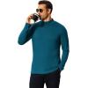 COOFANDY Mens Mock Turtleneck T-Shirts Long Sleeve Solid Color Tees Shirts Basic Casual Slim Fit Pullover T Shirts(Deep Blue)