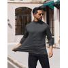 COOFANDY Mens Mock Turtleneck T-Shirts Long Sleeve Solid Color Tees Shirts Basic Casual Slim Fit Pullover T Shirts(Deep Grey)