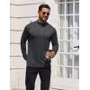 COOFANDY Mens Mock Turtleneck T-Shirts Long Sleeve Solid Color Tees Shirts Basic Casual Slim Fit Pullover T Shirts(Deep Grey)