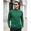 COOFANDY Mens Mock Turtleneck T-Shirts Long Sleeve Solid Color Tees Shirts Basic Casual Slim Fit Pullover T Shirts(Green)