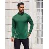 COOFANDY Mens Mock Turtleneck T-Shirts Long Sleeve Solid Color Tees Shirts Basic Casual Slim Fit Pullover T Shirts(Green)
