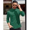 COOFANDY Mens Mock Turtleneck T-Shirts Long Sleeve Solid Color Tees Shirts Basic Casual Slim Fit Pullover T Shirts(Green)