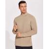 COOFANDY Mens Mock Turtleneck T-Shirts Long Sleeve Solid Color Tees Shirts Basic Casual Slim Fit Pullover T Shirts(Khaki)