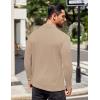 COOFANDY Mens Mock Turtleneck T-Shirts Long Sleeve Solid Color Tees Shirts Basic Casual Slim Fit Pullover T Shirts(Khaki)