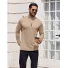 COOFANDY Mens Mock Turtleneck T-Shirts Long Sleeve Solid Color Tees Shirts Basic Casual Slim Fit Pullover T Shirts(Khaki)