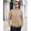 COOFANDY Mens Mock Turtleneck T-Shirts Long Sleeve Solid Color Tees Shirts Basic Casual Slim Fit Pullover T Shirts(Khaki)
