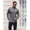 COOFANDY Mens Mock Turtleneck T-Shirts Long Sleeve Solid Color Tees Shirts Basic Casual Slim Fit Pullover T Shirts(Light Grey)