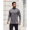 COOFANDY Mens Mock Turtleneck T-Shirts Long Sleeve Solid Color Tees Shirts Basic Casual Slim Fit Pullover T Shirts(Light Grey)