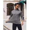 COOFANDY Mens Mock Turtleneck T-Shirts Long Sleeve Solid Color Tees Shirts Basic Casual Slim Fit Pullover T Shirts(Light Grey)