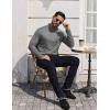 COOFANDY Mens Mock Turtleneck T-Shirts Long Sleeve Solid Color Tees Shirts Basic Casual Slim Fit Pullover T Shirts(Light Grey)