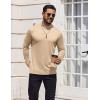 COOFANDY Mens Mock Turtleneck T-Shirts Long Sleeve Solid Color Tees Shirts Basic Casual Slim Fit Pullover T Shirts(Light Khaki)