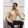COOFANDY Mens Mock Turtleneck T-Shirts Long Sleeve Solid Color Tees Shirts Basic Casual Slim Fit Pullover T Shirts(Light Khaki)