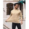 COOFANDY Mens Mock Turtleneck T-Shirts Long Sleeve Solid Color Tees Shirts Basic Casual Slim Fit Pullover T Shirts(Light Khaki)