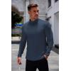 COOFANDY Mens Mock Turtleneck T-Shirts Long Sleeve Solid Color Tees Shirts Basic Casual Slim Fit Pullover T Shirts(Navy Blue)