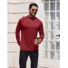 COOFANDY Mens Mock Turtleneck T-Shirts Long Sleeve Solid Color Tees Shirts Basic Casual Slim Fit Pullover T Shirts(Red)