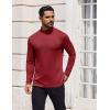 COOFANDY Mens Mock Turtleneck T-Shirts Long Sleeve Solid Color Tees Shirts Basic Casual Slim Fit Pullover T Shirts(Red)