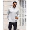 COOFANDY Mens Mock Turtleneck T-Shirts Long Sleeve Solid Color Tees Shirts Basic Casual Slim Fit Pullover T Shirts(White)