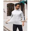 COOFANDY Mens Mock Turtleneck T-Shirts Long Sleeve Solid Color Tees Shirts Basic Casual Slim Fit Pullover T Shirts(White)