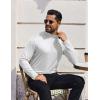 COOFANDY Mens Mock Turtleneck T-Shirts Long Sleeve Solid Color Tees Shirts Basic Casual Slim Fit Pullover T Shirts(White)