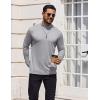 COOFANDY Mens Mock Turtleneck T-Shirts Long Sleeve Solid Color Tees Shirts Basic Casual Slim Fit Pullover T Shirts(White Heather Grey)