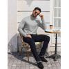 COOFANDY Mens Mock Turtleneck T-Shirts Long Sleeve Solid Color Tees Shirts Basic Casual Slim Fit Pullover T Shirts(White Heather Grey)