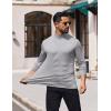 COOFANDY Mens Mock Turtleneck T-Shirts Long Sleeve Solid Color Tees Shirts Basic Casual Slim Fit Pullover T Shirts(White Heather Grey)