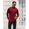 COOFANDY Mens Mock Turtleneck T-Shirts Long Sleeve Solid Color Tees Shirts Basic Casual Slim Fit Pullover T Shirts(Wine Red)