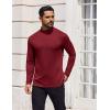 COOFANDY Mens Mock Turtleneck T-Shirts Long Sleeve Solid Color Tees Shirts Basic Casual Slim Fit Pullover T Shirts(Wine Red)