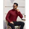 COOFANDY Mens Mock Turtleneck T-Shirts Long Sleeve Solid Color Tees Shirts Basic Casual Slim Fit Pullover T Shirts(Wine Red)