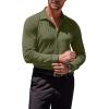 COOFANDY Men’s Muscle Fit Dress Shirts Wrinkle-Free Long Sleeve Casual Button Down Shirts(Army Green)