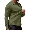 COOFANDY Men’s Muscle Fit Dress Shirts Wrinkle-Free Long Sleeve Casual Button Down Shirts(Army Green)