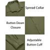 COOFANDY Men’s Muscle Fit Dress Shirts Wrinkle-Free Long Sleeve Casual Button Down Shirts(Army Green)