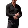 COOFANDY Men’s Muscle Fit Dress Shirts Wrinkle-Free Long Sleeve Casual Button Down Shirts(Black)
