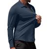 COOFANDY Men’s Muscle Fit Dress Shirts Wrinkle-Free Long Sleeve Casual Button Down Shirts(Dark Blue)
