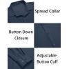COOFANDY Men’s Muscle Fit Dress Shirts Wrinkle-Free Long Sleeve Casual Button Down Shirts(Dark Blue)