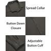 COOFANDY Men’s Muscle Fit Dress Shirts Wrinkle-Free Long Sleeve Casual Button Down Shirts(Dark Grey)