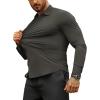 COOFANDY Men’s Muscle Fit Dress Shirts Wrinkle-Free Long Sleeve Casual Button Down Shirts(Dark Grey)