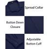 COOFANDY Men’s Muscle Fit Dress Shirts Wrinkle-Free Long Sleeve Casual Button Down Shirts(Deep Blue)