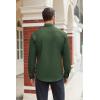 COOFANDY Men’s Muscle Fit Dress Shirts Wrinkle-Free Long Sleeve Casual Button Down Shirts(Deep Green)