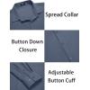 COOFANDY Men’s Muscle Fit Dress Shirts Wrinkle-Free Long Sleeve Casual Button Down Shirts(Denim Blue)