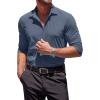 COOFANDY Men’s Muscle Fit Dress Shirts Wrinkle-Free Long Sleeve Casual Button Down Shirts(Denim Blue)