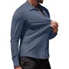 COOFANDY Men’s Muscle Fit Dress Shirts Wrinkle-Free Long Sleeve Casual Button Down Shirts(Denim Blue)